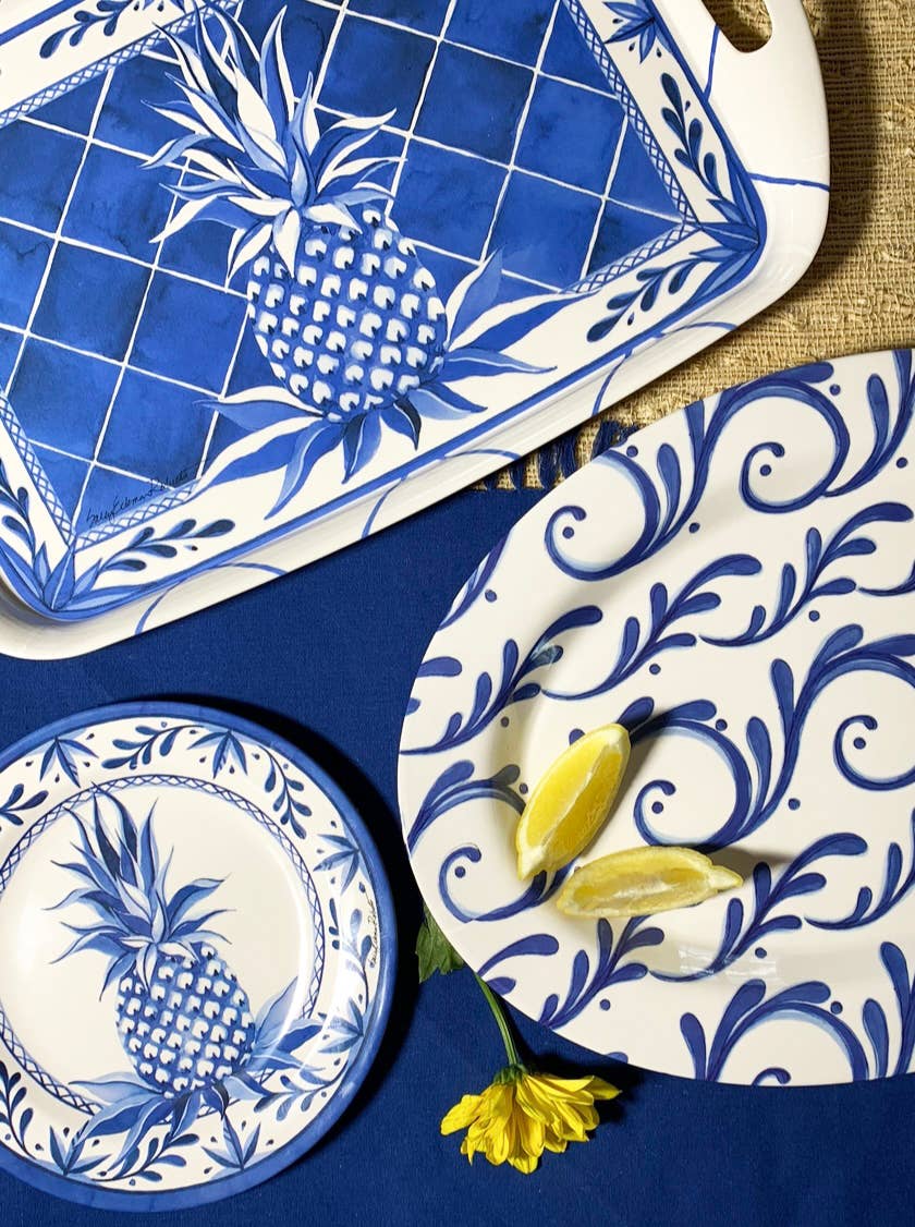 Bamboo Table - Wholesale Salad Plate - Blue Pineapple Bamboo Salad/Appetizer/Dessert Plate8