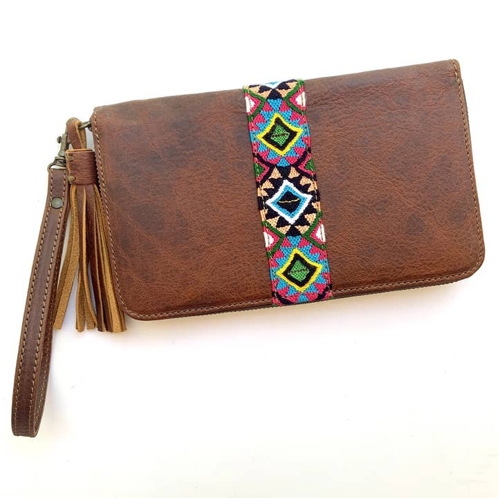 Virginia Wallet - Pink/Teal Friendship for wholesale by arloom