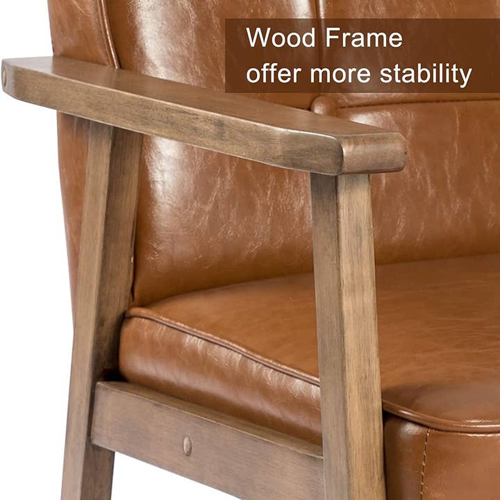 Brown Retro Leather Armchair for Home or Office for wholesale on Faire