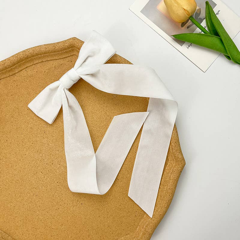 MKS America - Wholesale Hair Clip - Women's - Phasa Velvet Long Ribbon bow hair clips 7 colors3