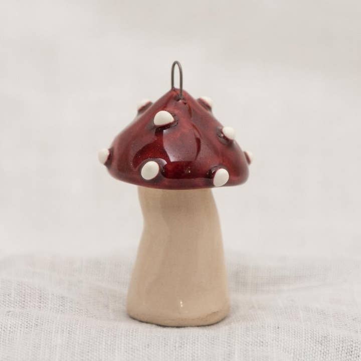 NaturoTheke - Wholesale Decorative Tabletop Object - Lucky mushroom hanging on a stalk (4.5cm-5.5cm) + rod3