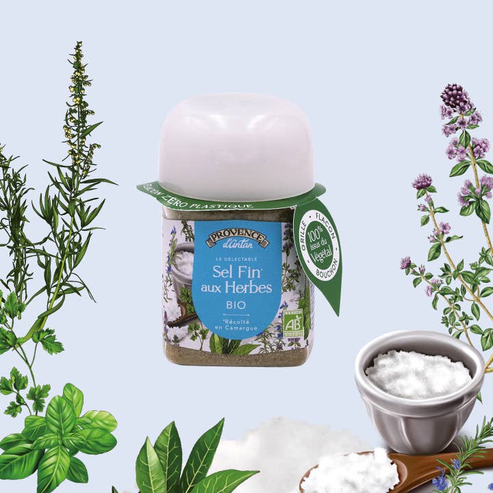 PROVENCE D'ANTAN - Wholesale Salt - Fine herb sea salt Organic* 90g - PLA Plant Pot