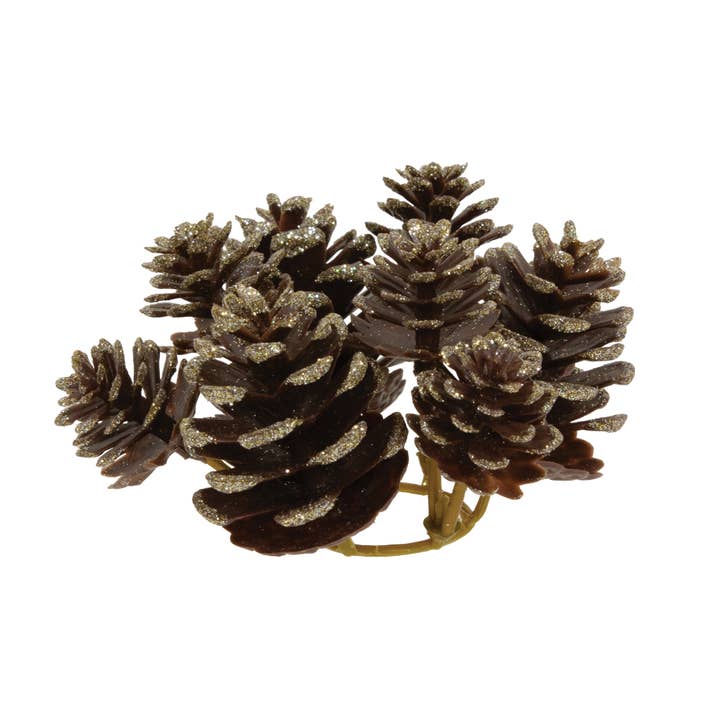 Champagne Frosted Dennenappels Kaarsenkrans - 1" voor wholesale door Col House Designs