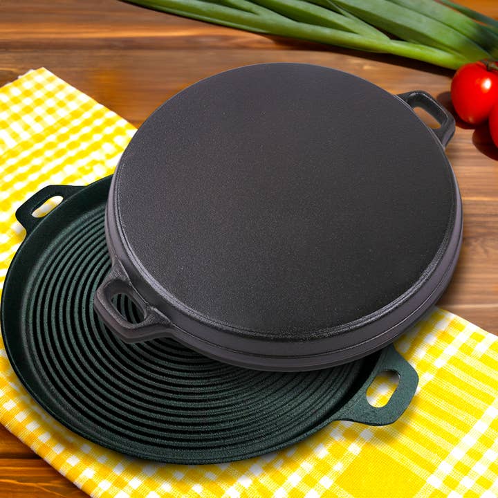 SOGA International Pty Ltd - Wholesale Cast iron skillet - SOGA 35cm Cast Iron Griddle Pan9