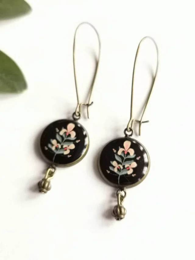 Orchid Charm Earrings for wholesale by Lilipoetry