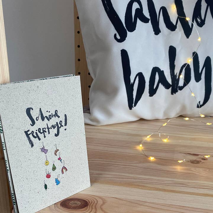 brushmeetspaper – Großhandel Weihnachtskarte – Postkarte "Schöne Feiertage" Weihnachtskarte - Brush Lettering