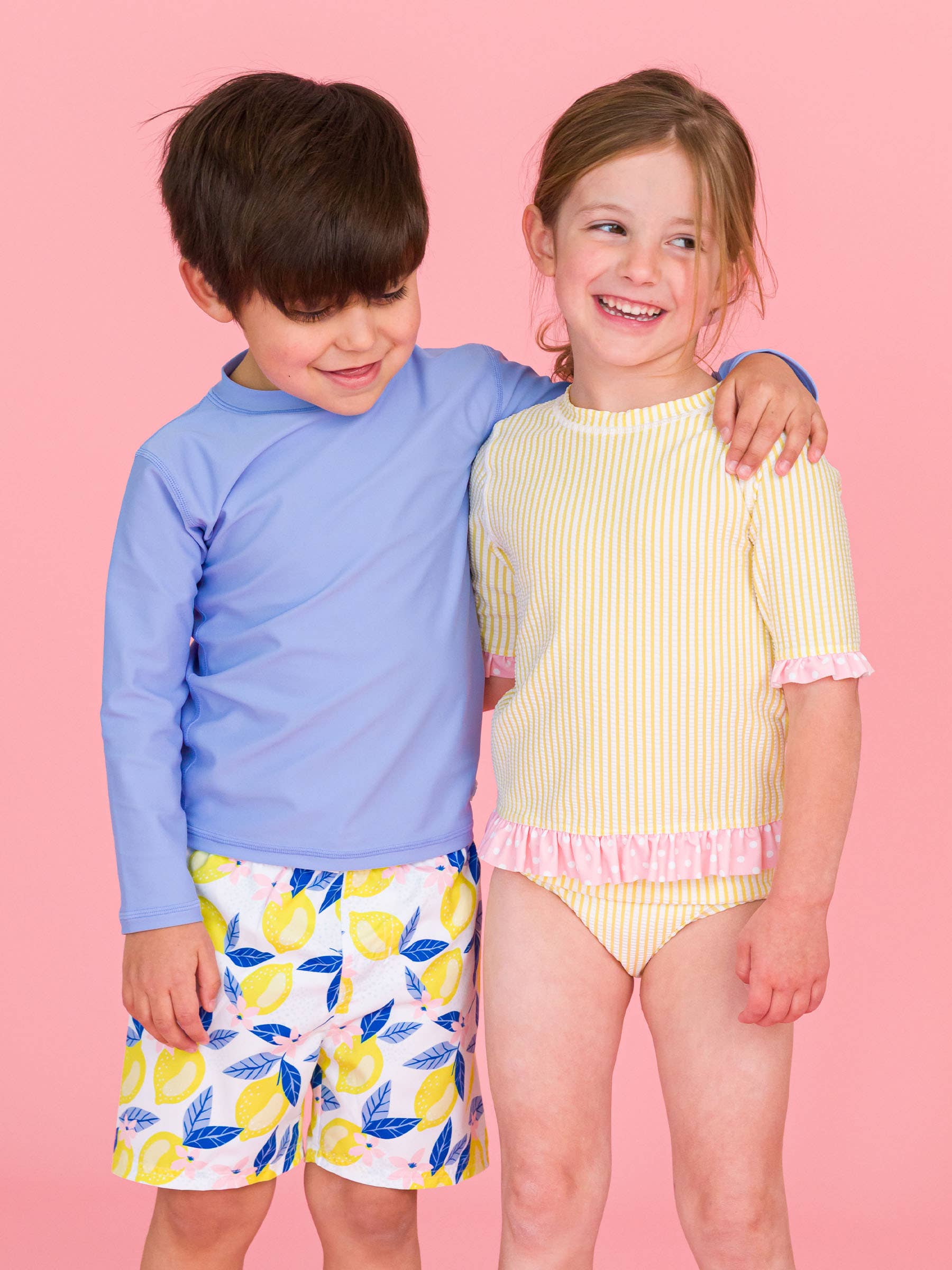 Boys Periwinkle Blue Long Sleeve Rash Guard for wholesale on Faire4