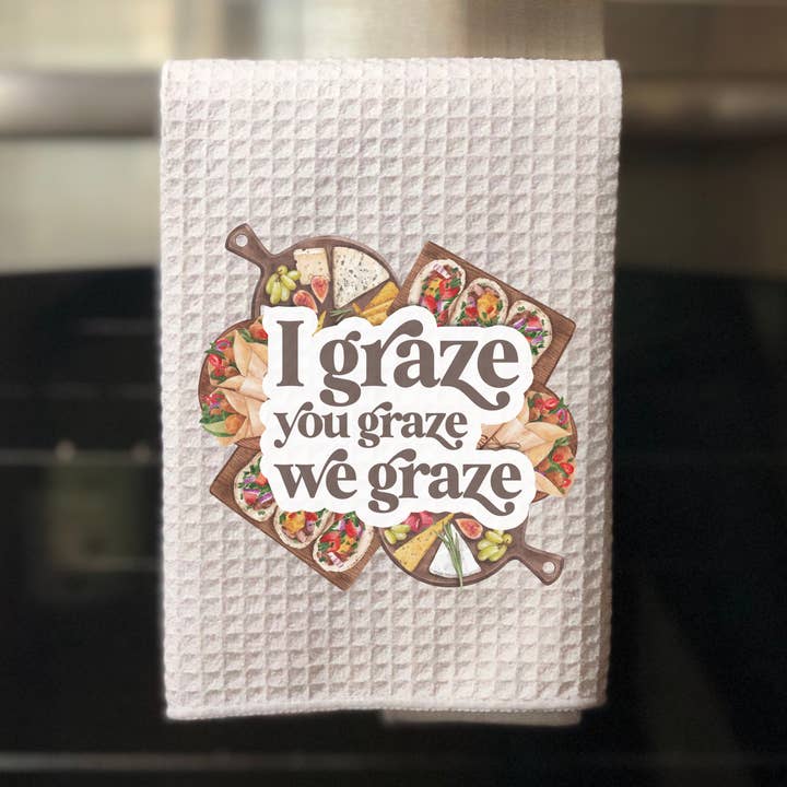 Grazing Table Funny Charcuterie Kitchen Tea Towel for wholesale by AbbyKate HOME