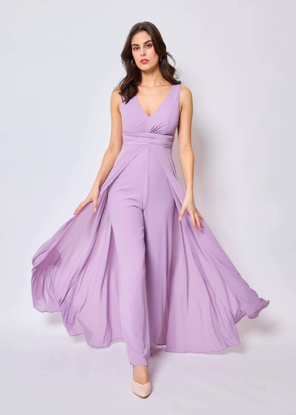 Eva & Lola - Epsilonn – Großhandel Abendkleid – Damen – Jumpsuit-Kleid mit tiefem V-Ausschnitt6