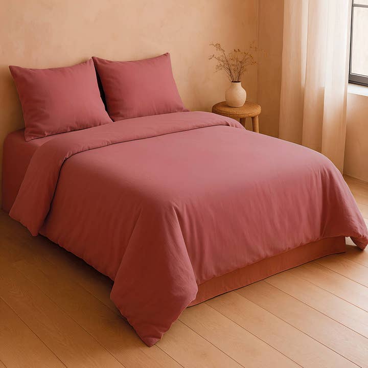 Creaciones Euromoda SL (Naturals Home) - Wholesale Duvet Cover - Fuchsia Solid Color Cotton Duvet Cover