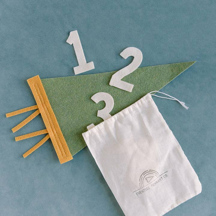 Monthly Milestone Pennant for wholesale by Eventide Pennant Co.