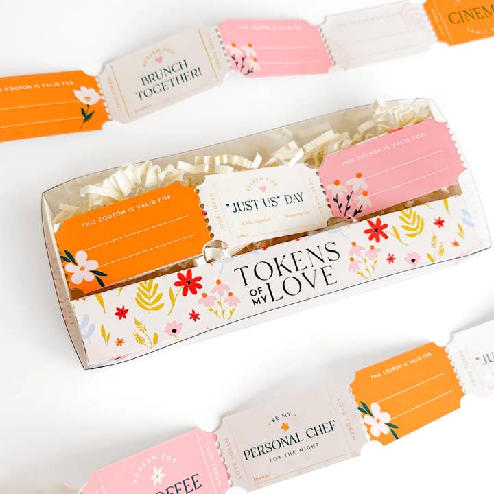 Curated for You Gifts - Wholesale Gift Tag - B200 - Floral Love Coupons - Gift for Her 200