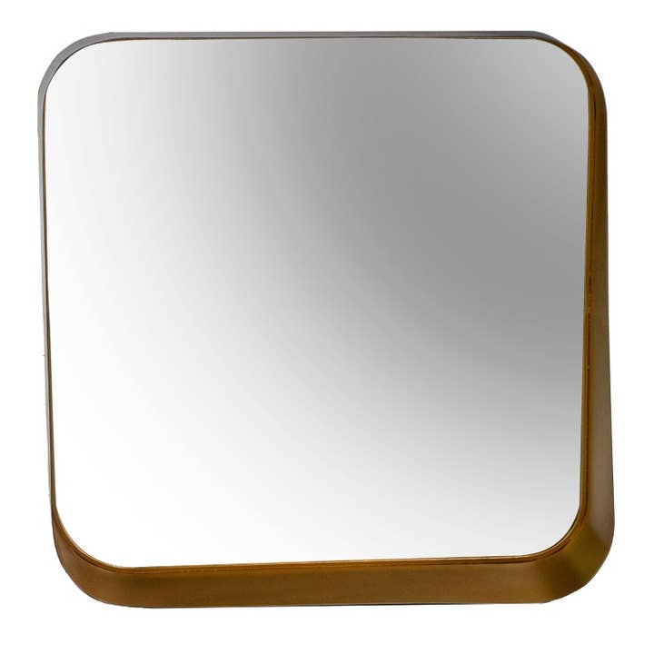 Vægspejl i guldmetal, rektangulært, 60 x 15 x 59 cm for engroshandel hos Vacchetti