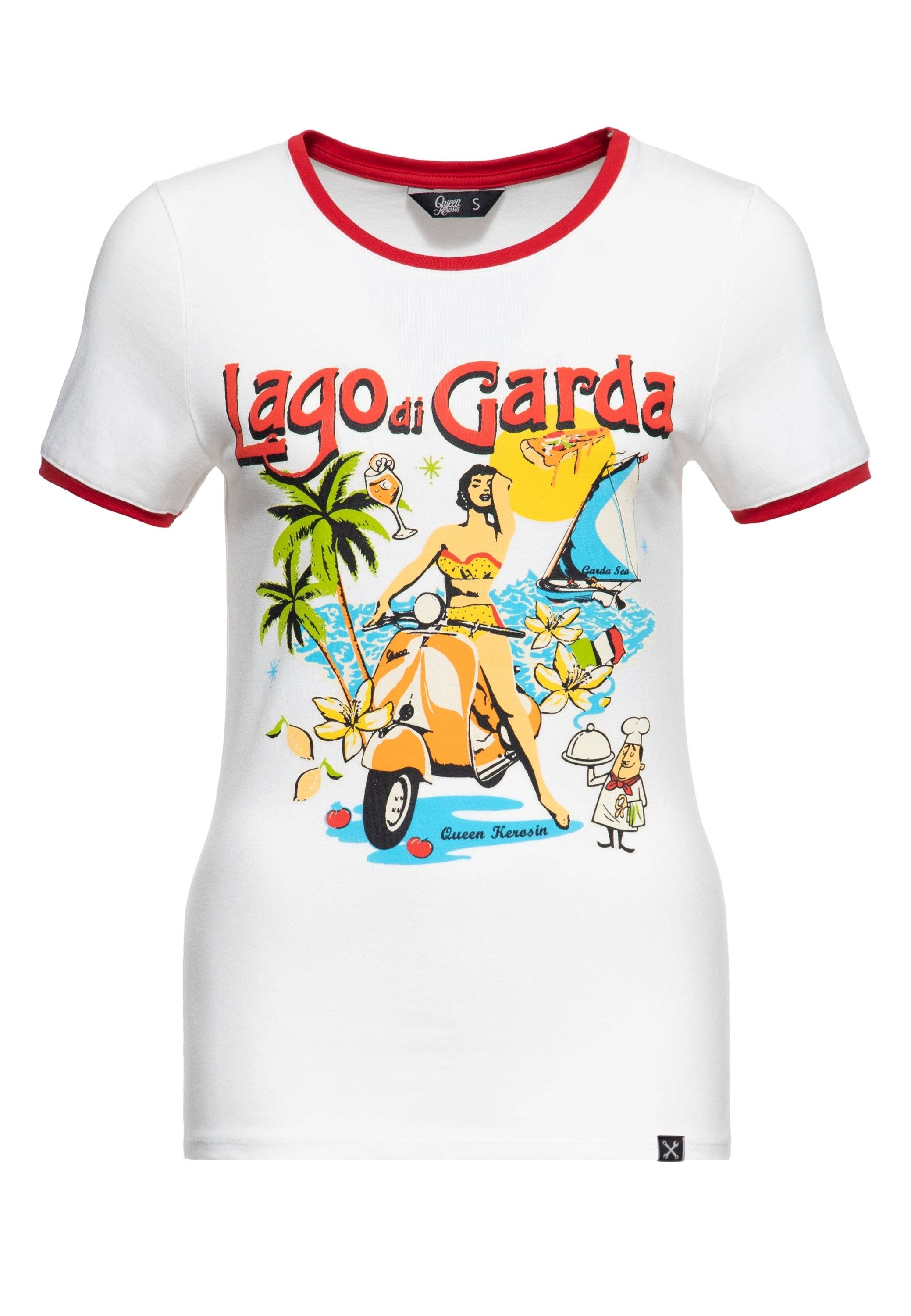 KING KEROSIN – Großhandel T-Shirt – Damen – Ringer T-Shirt «Lago di Garda»1