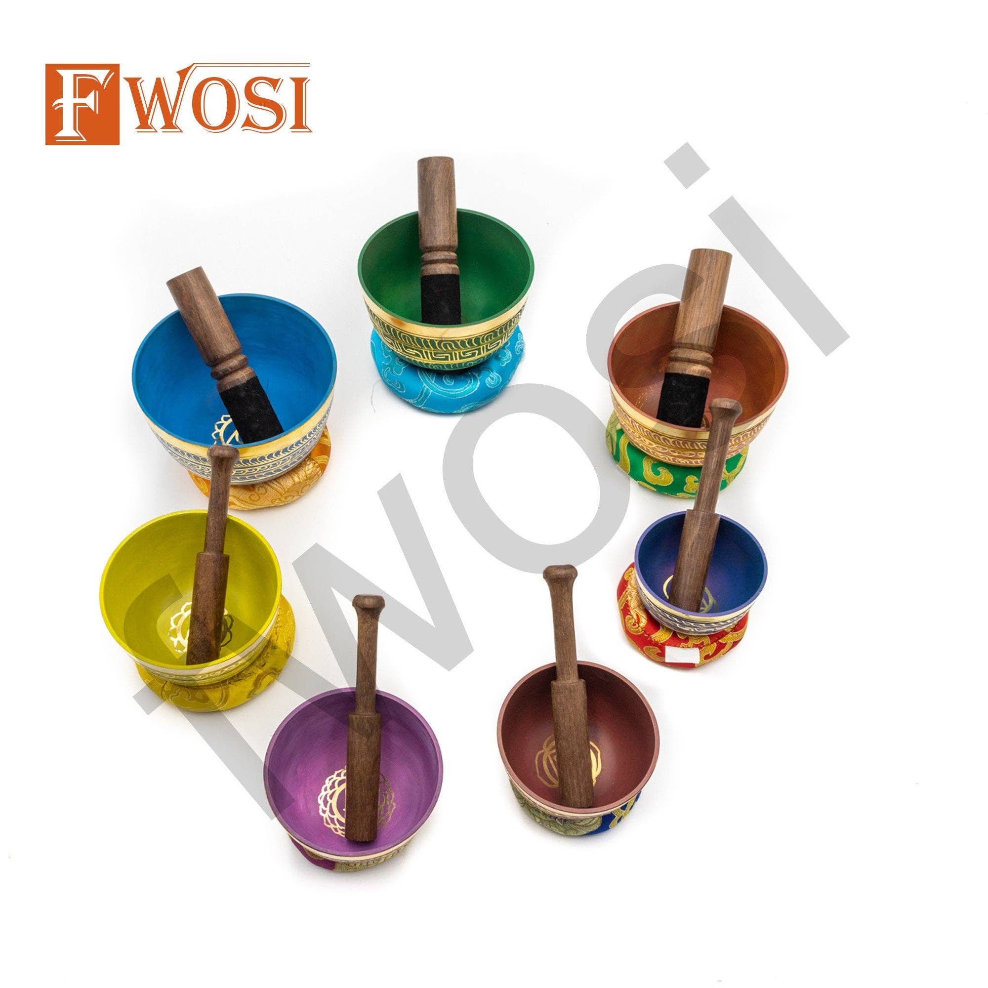 Fwosi - Wholesale Meditation Supplies - Tibetan Singing Bowls Set | Antique Mindfulness Bell Meditation Bowl Yoga Therapy | Healing Bowl | Sound Bowl | Self-Care Gift2