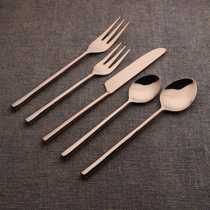 INOX ARTISANS Sundance Bronze PVD 5 Pcs. Flatware Set for wholesale by INOX artisans