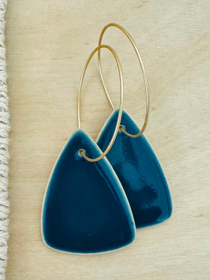 Pendientes de Gres | Pip + Esmalte Verde Tropical para venta al por mayor de Wishbone Pottery