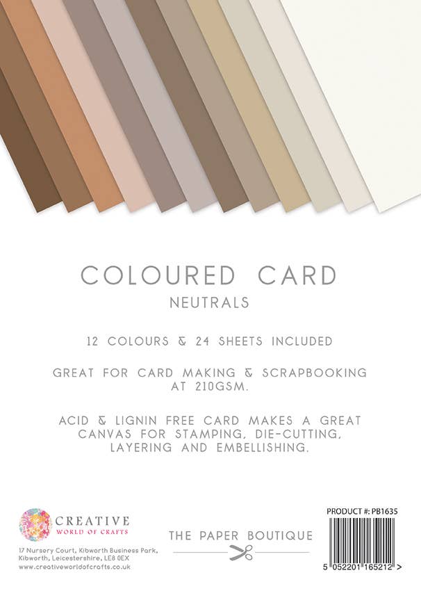 Creative World of Crafts – wholesale Craft supplies – The Paper Boutique "Everyday" A4 Coloured Card - Neutral1