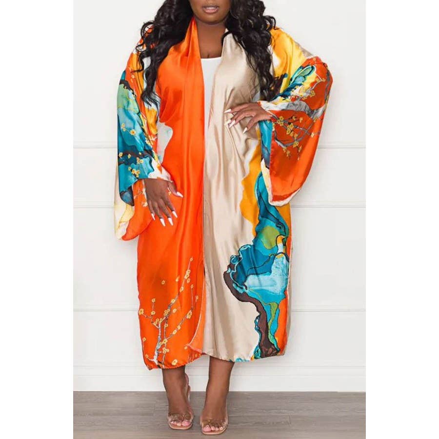 DORCAS - Wholesale Kimono - Women's - LONG SLEEVE FRONT OPEN KIMONO2
