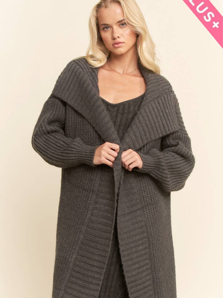 Davi & Dani - Vente Robe – femme - ENSEMBLE ROBE LONGUE ET GILET TEXTURÉ CÔTELÉ PLUS5