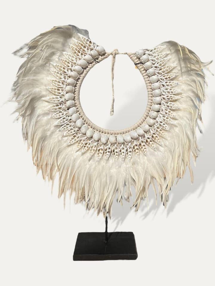Collar de plumas y conchas - Glory para venta al por mayor de Cokoha