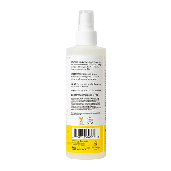 Pet Palette Distribution - Wholesale Pet Deodorizing Spray - Skout's Honor Probiotic Daily Use Deodorizer Honeysuckle 8oz2
