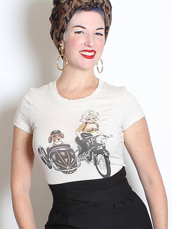 On The Road Fitted Tee in Ivory for wholesale by Mischief Made