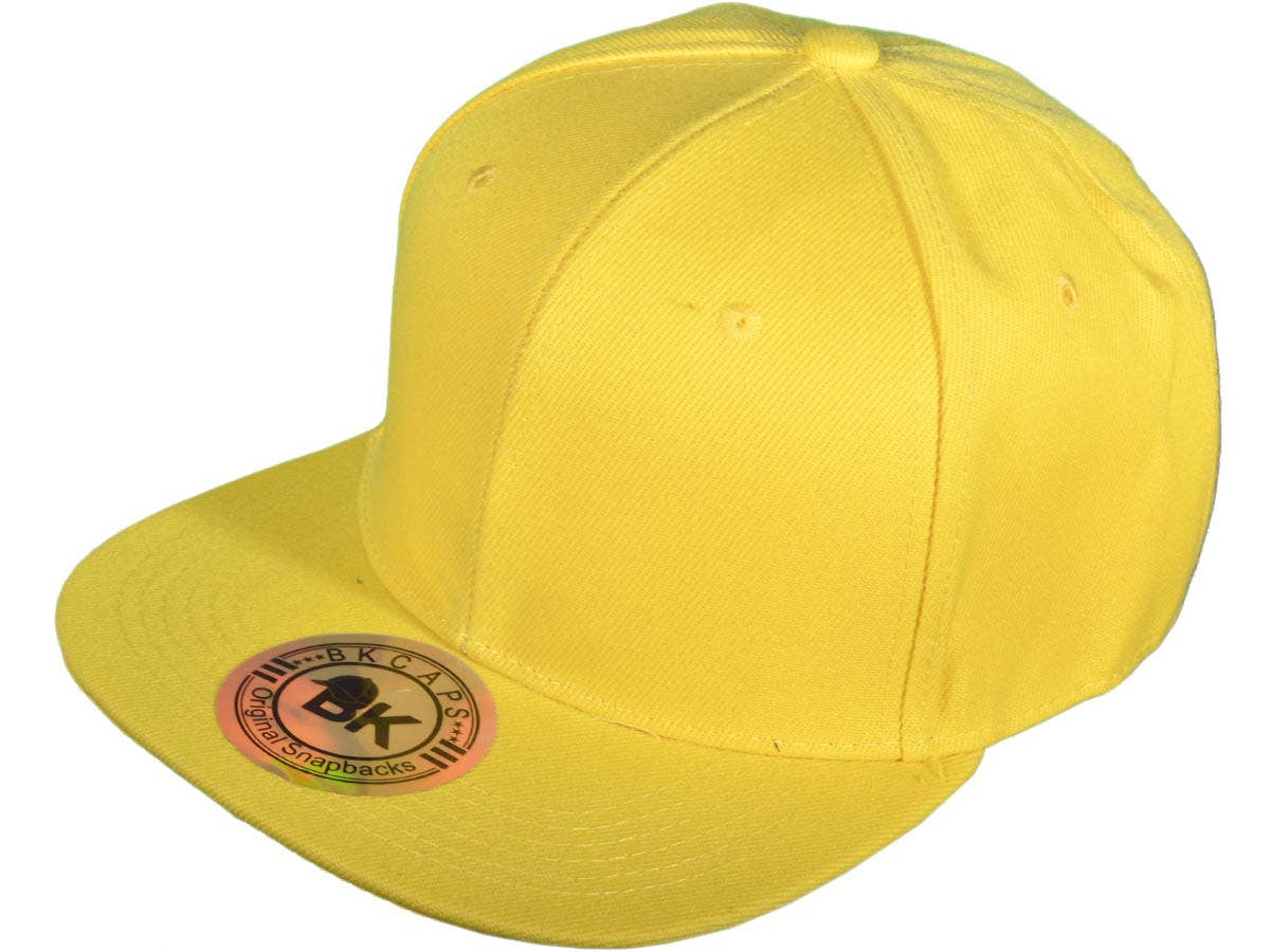 Buck Wholesale - Wholesale Flat Brim Cap - Unisex - Blank Snapback Hats - BK Caps Flat Bill Plain Vintage55