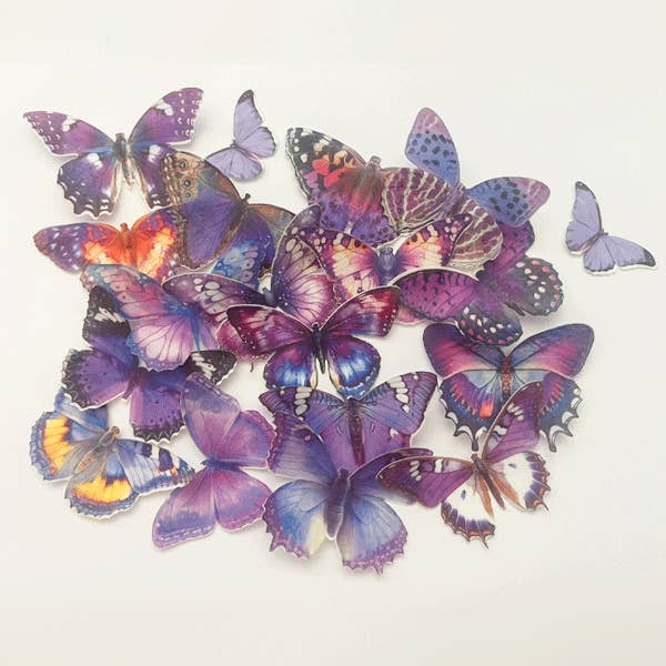 Crystal Candy Unique Cake Decorations – wholesale Cake/cupcake topper – New! Crystal Candy Edible Wafer Electric Haze Butterflies
