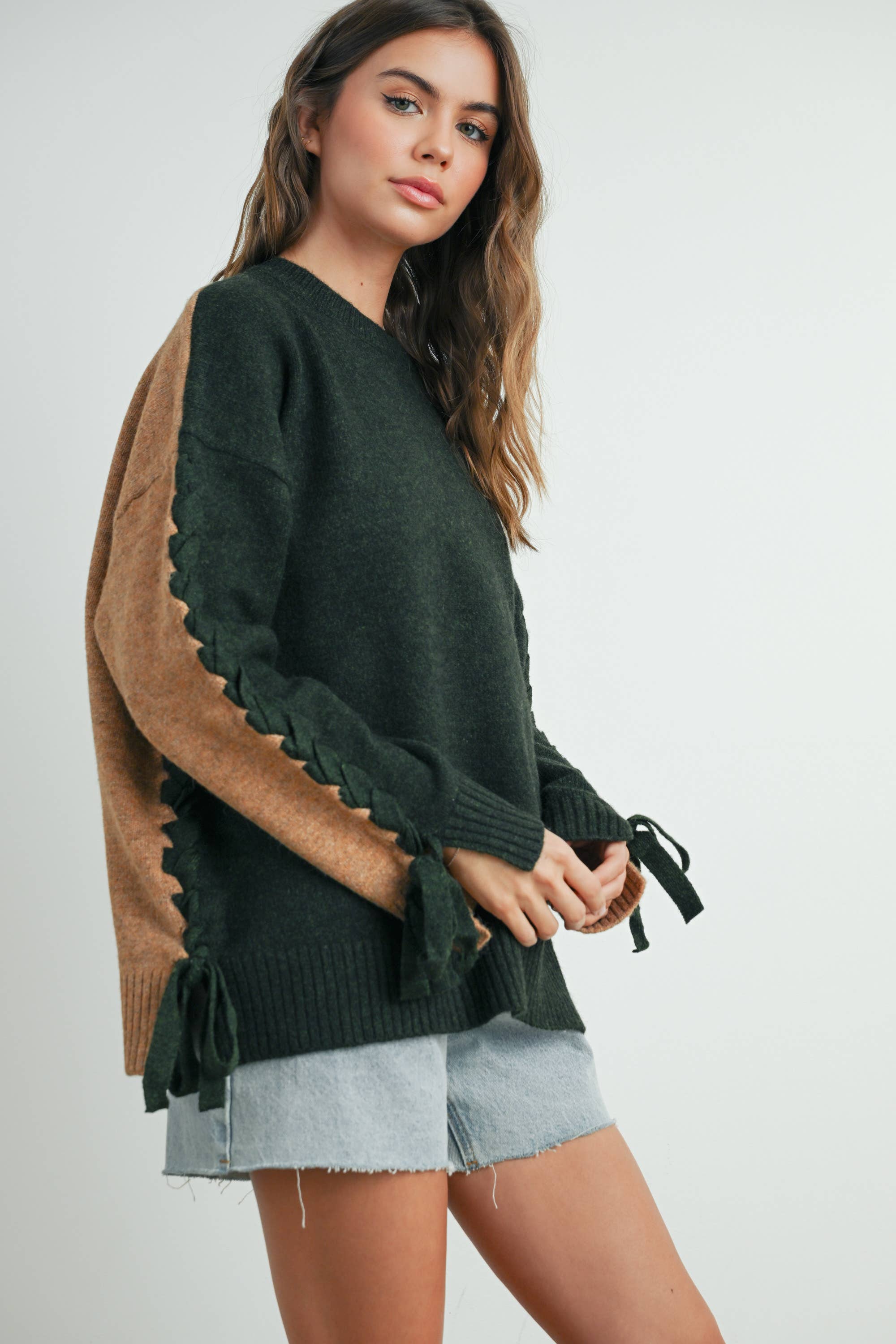 BUTTERMELON - Wholesale Knit Sweater - Women's - Crew Neck Long Sleeve Pullover Sweater - BMW758728