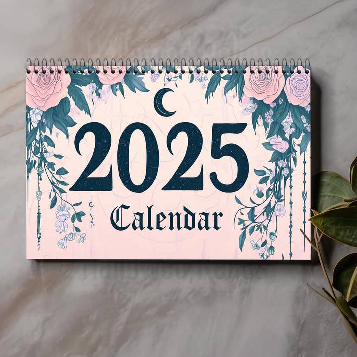 Calendário Floral Wiccan 2025: Fases da Lua Celestial & Magia por atacado de Hallowed Relics