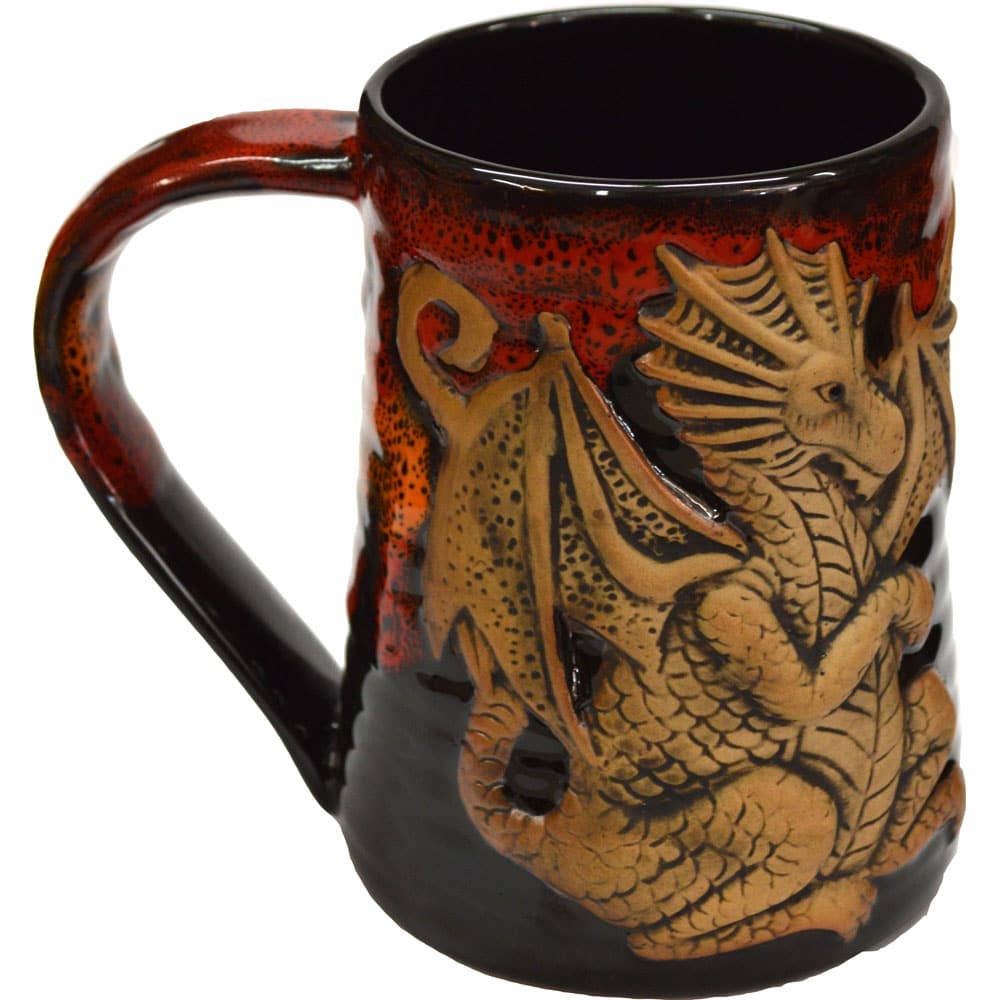 Always Azul Pottery - Wholesale Beer Glass/Mug - 3-D Fantasy Dragon 24 Oz. Tankard (made to order)3