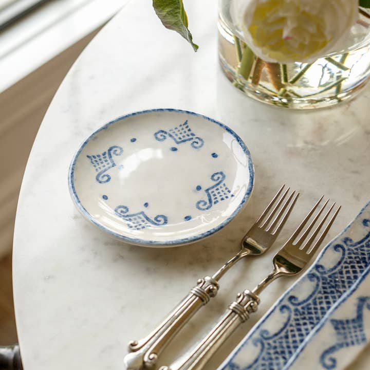 Arte Italica & Crown Linen Designs - Wholesale Appetizer Serveware - Burano Bread / Canapé Plate - New Color