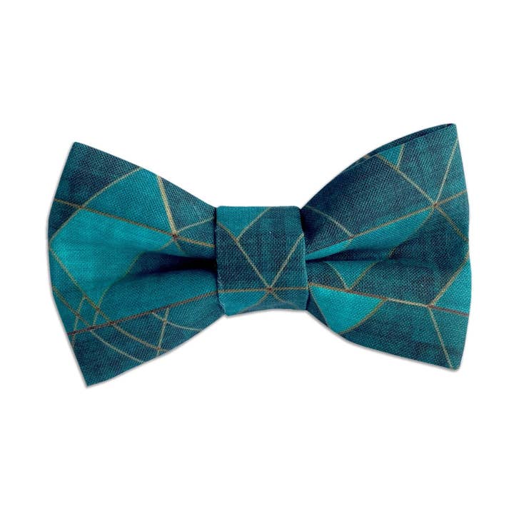 Pajarita de collar para perro geométrica esmeralda de Duke & Fox para venta al por mayor de Duke & Fox