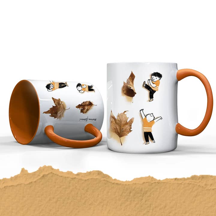 Ceramic mug - Yellow leaves for wholesale by Hop!