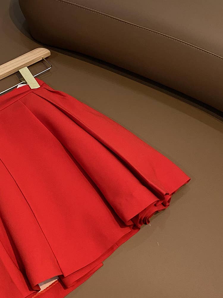 Röd SY389 Trendigt sommarlinne och A-linjekjolset för kvinnor för wholesale på Faire6