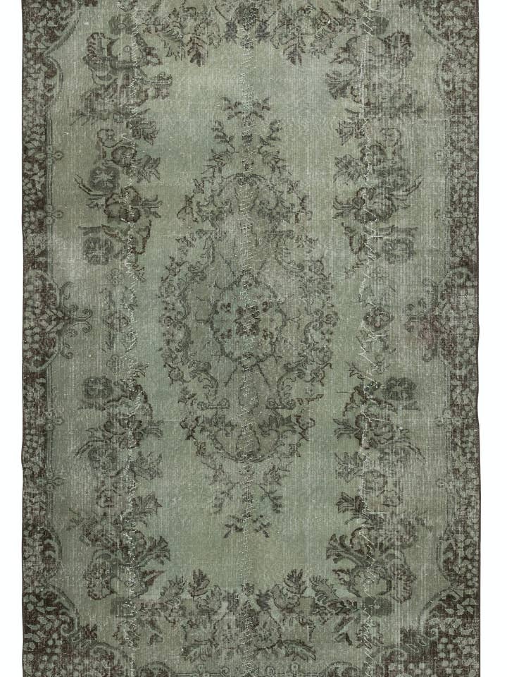 5,4x8,7 ft moderne håndlavet tyrkisk tæppe i grøn farve for engroshandel hos Rug Specialist LLC.