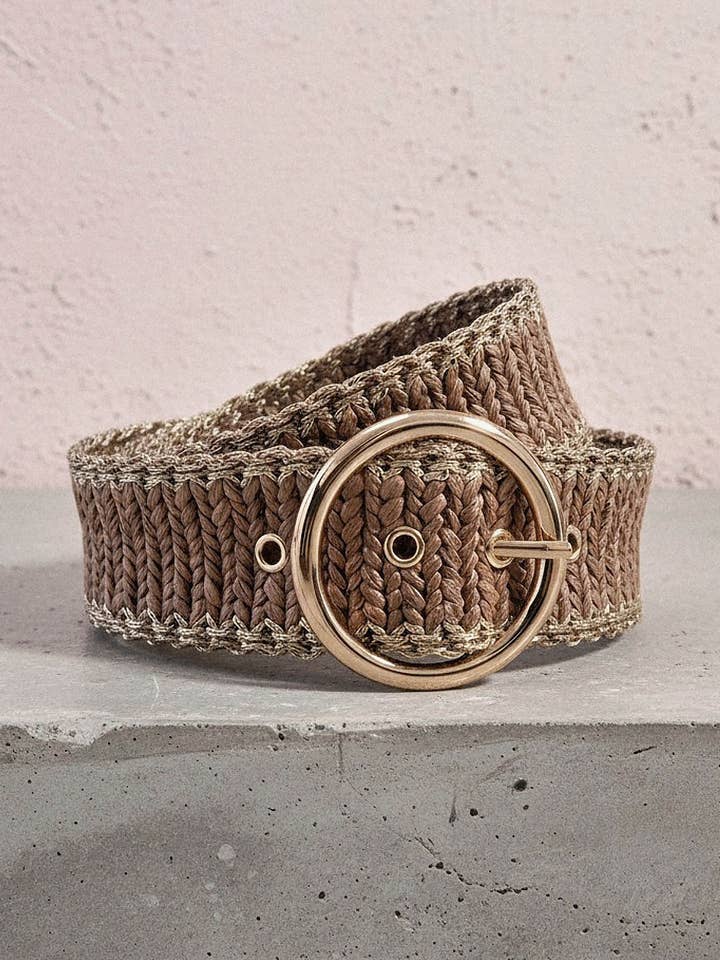 Shannon Elasticated Summer Belt - Brown Mix for wholesale by NOOKI DESIGN LTD