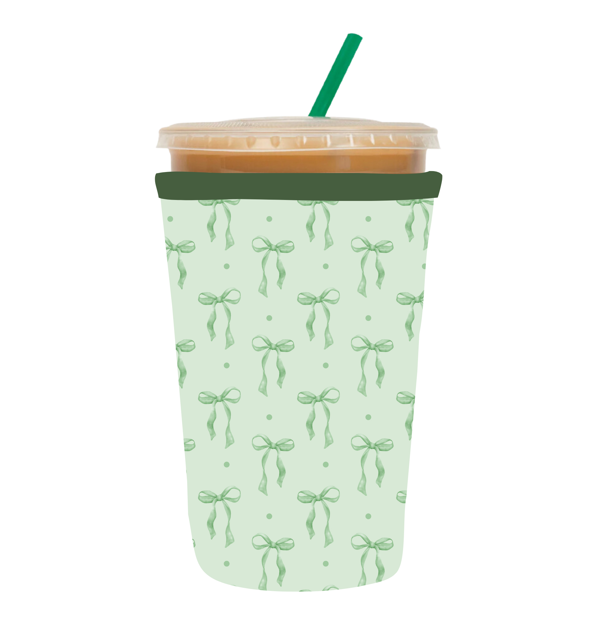 Teddy Transfers - Wholesale Drink Huggers & Koozies - Green bows1