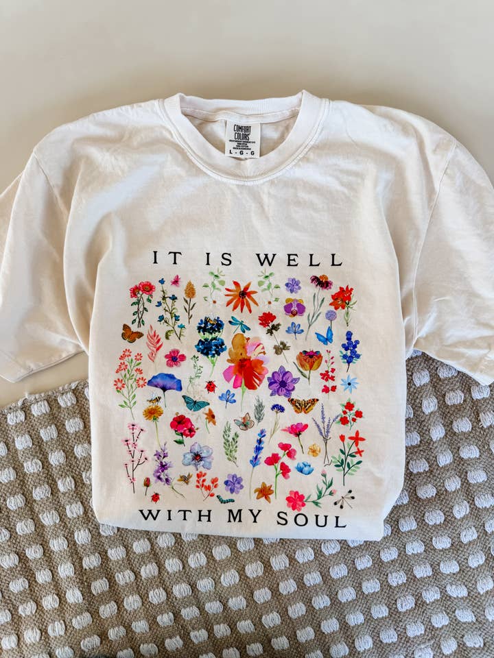 T-shirt Gráfica It is Well por atacado de Top Notch