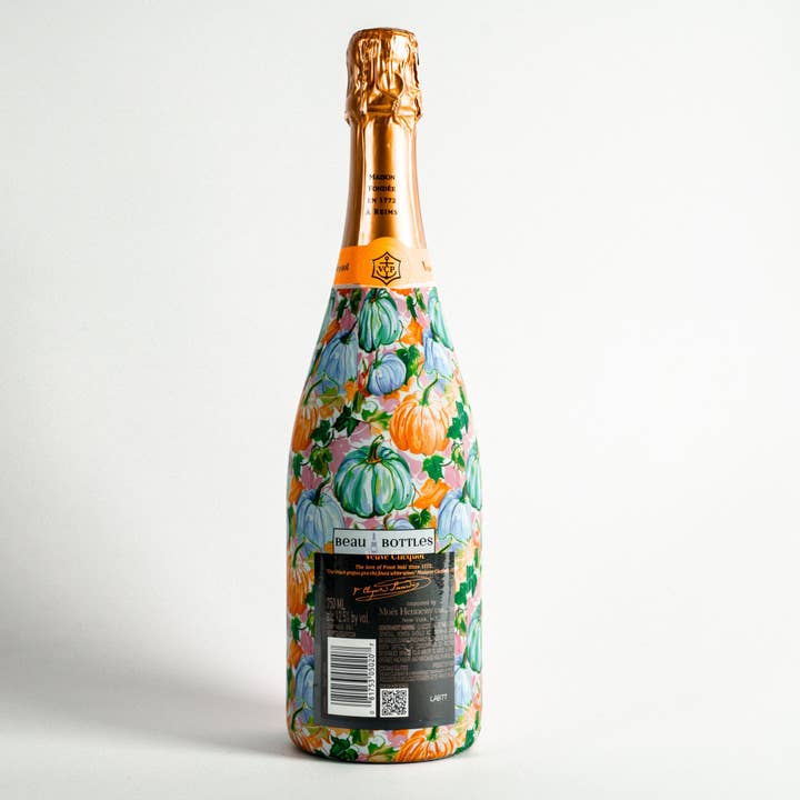 Beau Bottles - Wholesale Wine Gift Bag - Beau Bottles Orange and Blue Pumpkins- Champagne Collection3