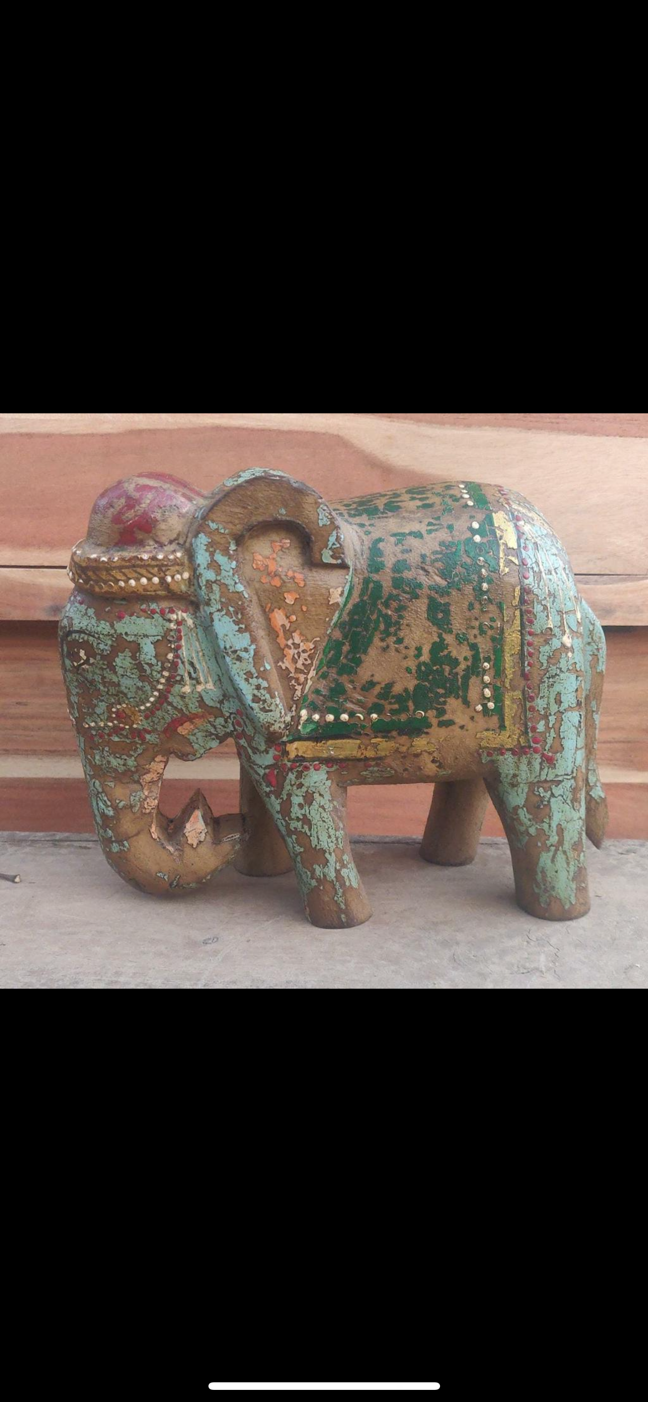 Paloma Black (Casa Natura Design, S.L.) - Venta al por mayor Escultura - Estatua de Elefante de Madera Tallada a Mano Intrincadamente2