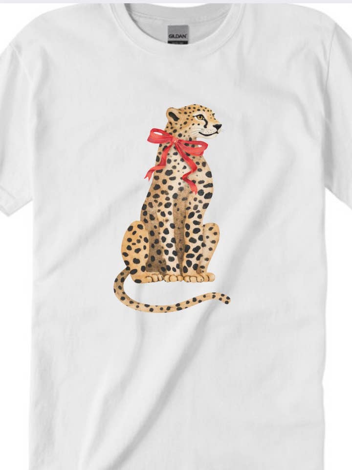 Leapord Bow Tee for wholesale by Dressed By Grace