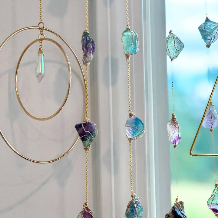 Elise Marie DeSigns - Wholesale Decorative Tassel/Wall Drop - Fluorite Crystal Garland | Handcrafted Wire Wrapped Decor3