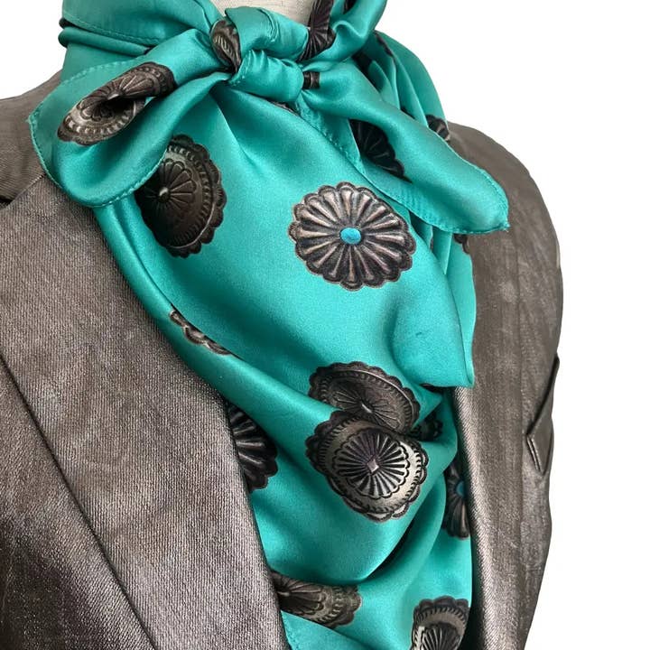 Western Wild Rags (Concho River) Turquoise Scarf for wholesale by Cowtown Wild Rags