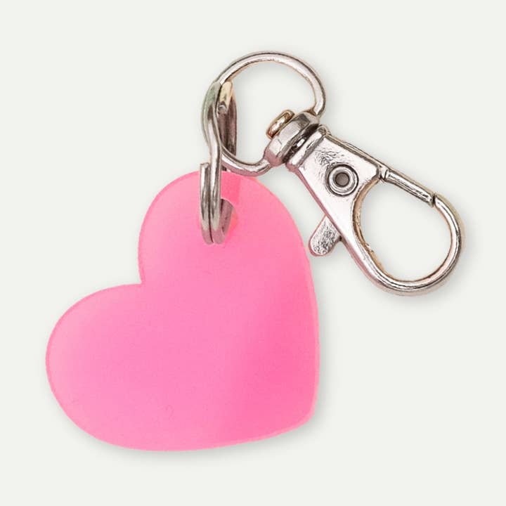 *Glow* in the Dark Pink Heart DinkyDangle for wholesale by Wren & Rye