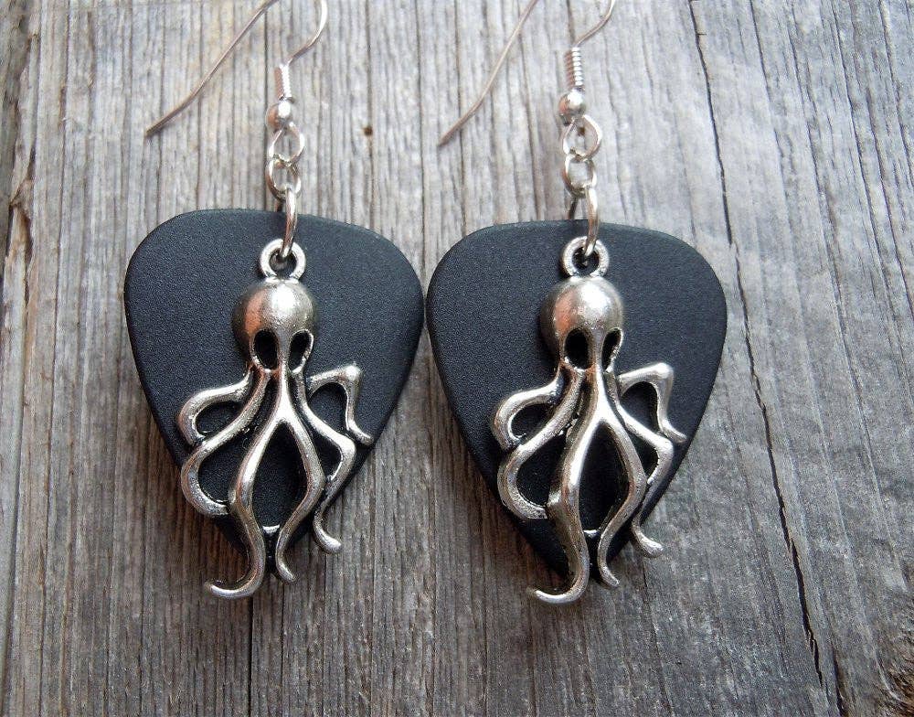 Simply Raevyn - Wholesale Dangle Earrings - Octopus Charm Guitar Pick Earrings10