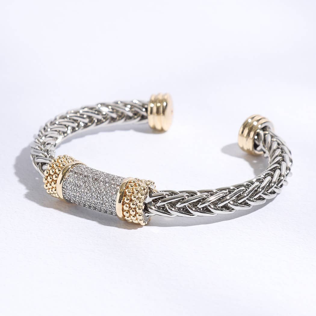 Fashion City – wholesale Manschettarmband – CZ flertonat armband med stångmanschett2