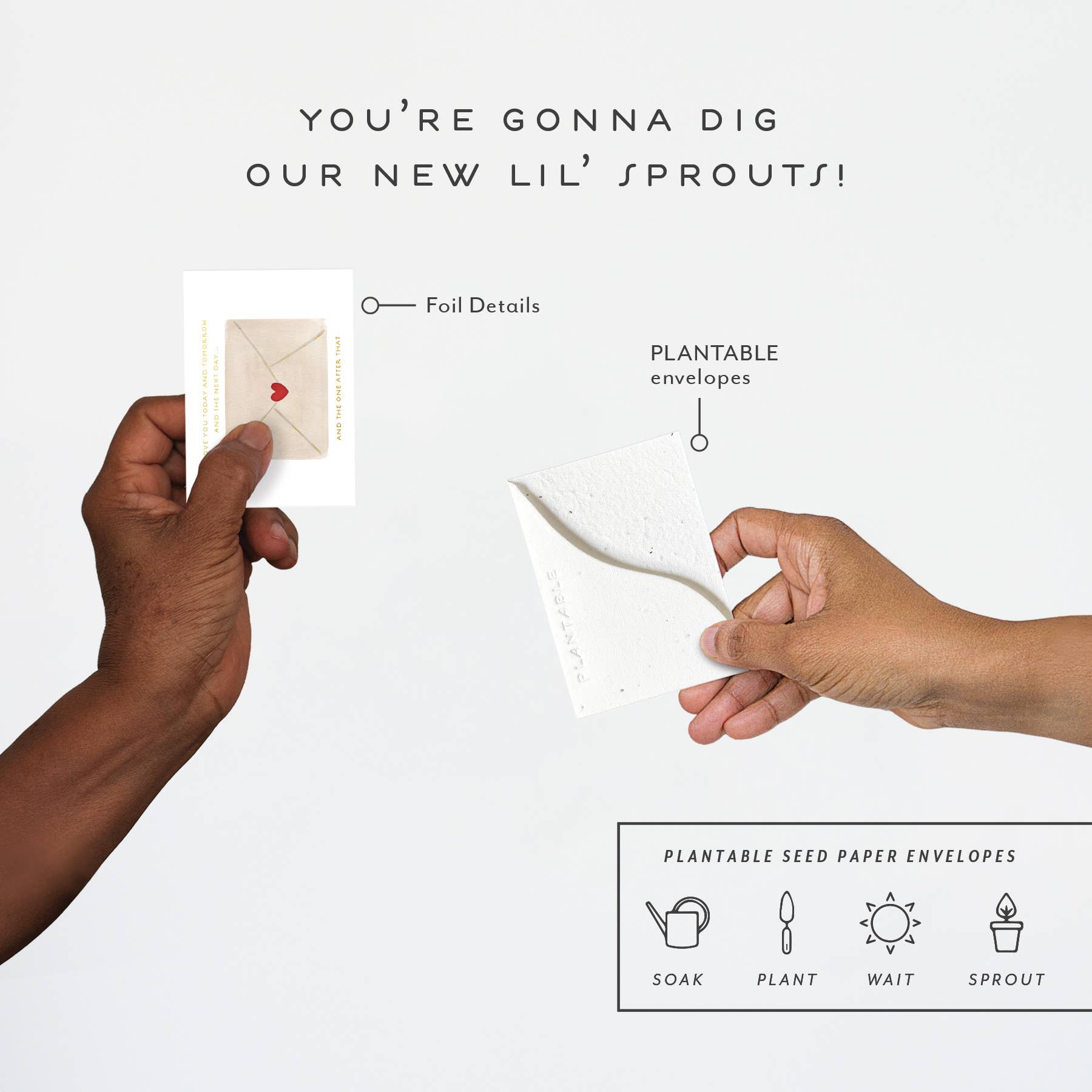 Seedlings - Wholesale Friendship Card - Love Letters Sprout - Love + Friendship Mini Greeting Card3