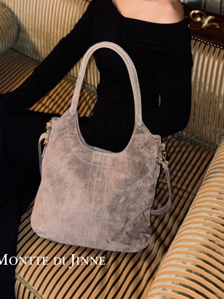Italian Handmade Premium Suede Shoulder Bag – Soft & Elegant for wholesale by MONTTE DI JINNE